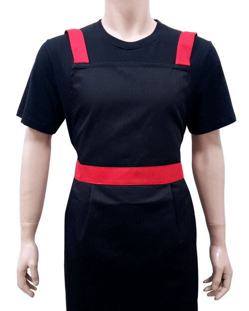 廚師圍裙/背後交叉圍裙/訂製圍裙-黑紅 <span>APCAN-X-00062</span>