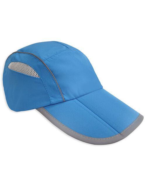 運動反光三折帽現貨扣環調節帶-水藍配白<span>HRS-A2-06</span>  |商品介紹|帽子【現貨款】|反光三折帽