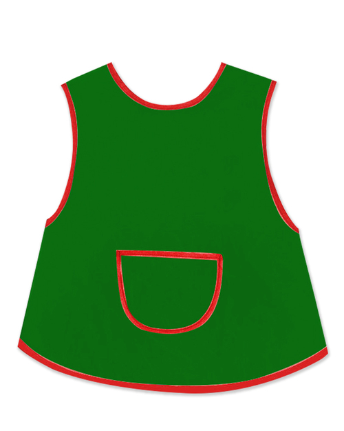幼兒園圍兜 無袖 訂製款 綠滾紅邊<span>BIC-00-09</span>  |商品介紹|圍兜【訂製款】|幼兒園圍兜 無袖