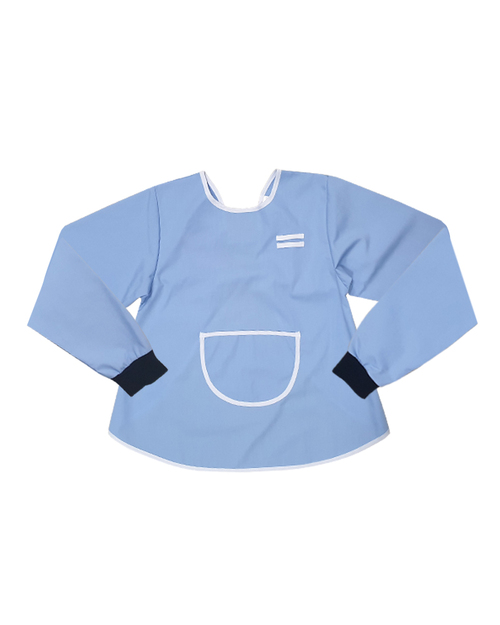 幼兒園圍兜 長袖 訂製款 水藍<span>BICS-00-06</span>  |商品介紹|圍兜【訂製款】|幼兒園/國小圍兜 長袖 