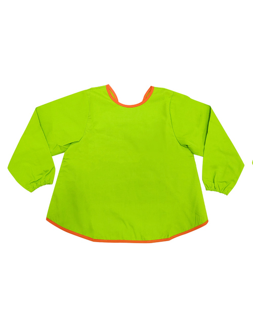 幼兒園圍兜 長袖 訂製款 果綠配橘<span>BICS-02-09</span>  |商品介紹|圍兜【訂製款】|幼兒園/國小圍兜 長袖 