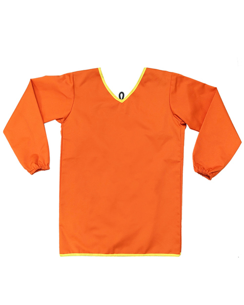 幼兒園圍兜 長袖 訂製款 橘配黃<span>BICS-02-10</span>  |商品介紹|圍兜【訂製款】|幼兒園/國小圍兜 長袖 
