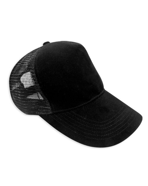 五片帽訂製/粗磨毛+網布-黑<span>H5C-B-01</span>  |商品介紹|帽子【訂製款】|帽子素面款【訂製款】