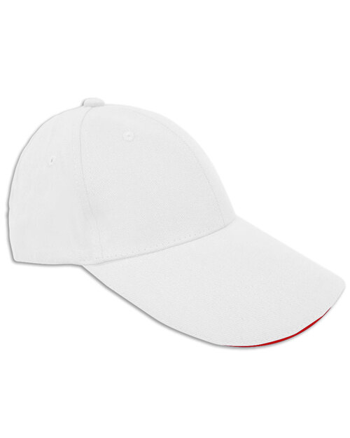六片帽訂製/粗磨毛-白夾紅<span>HBH-B-03</span>  |商品介紹|帽子【訂製款】|帽子素面款【訂製款】
