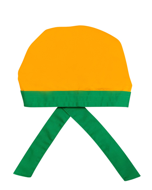 頭巾帽 橘黃底綠邊款<span>HSF-B09</span>  |商品介紹|領巾 / 頭巾 / 領帶 / 剪髮巾【訂製 / 現貨款】|頭巾【訂製款】