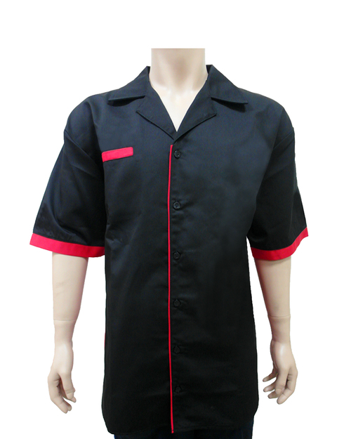 經理服短袖訂製款-黑/紅<span>MAG-A18</span>  |商品介紹|工作服 / 專櫃服 / 襯衫【訂製款】|經理服 【訂製款】