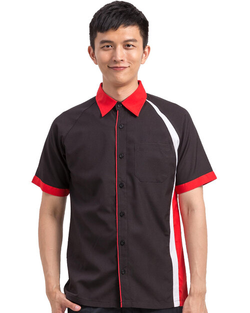 經理服短袖訂製款-黑配紅白<span>MAG-A21</span>  |商品介紹|工作服 / 專櫃服 / 襯衫【訂製款】|經理服 【訂製款】