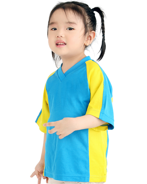 T恤訂製款v領運動風童版-藍金黃<span>tcank-b01-00102</span>