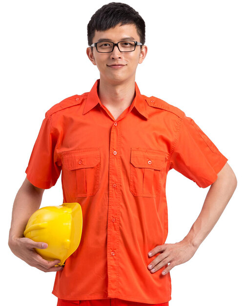 工作服短袖訂製款-橘<span>WORK-A06</span>  |商品介紹|工作服 / 專櫃服 / 襯衫【訂製款】|工作服 【訂製款】