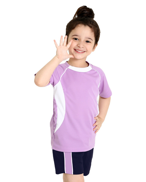 T恤訂製款幼兒園運動T-粉紫配白 <span>PCANK-THQ-A61</span>  |商品介紹|運動服【訂製款】|幼兒園/學校運動服【訂製】夏季