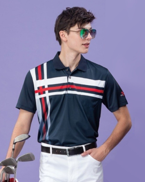 休閒POLO-TOP彈性排汗布-丈青<span>男版PD-T24121女版PD-T24122</span>  |商品介紹|休閒 POLO衫【現貨款】|POLO衫 WANYU短袖【現貨款】