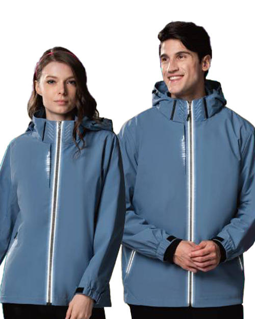 可拆帽彈性反光防風外套-霧藍 <span>11316</span>