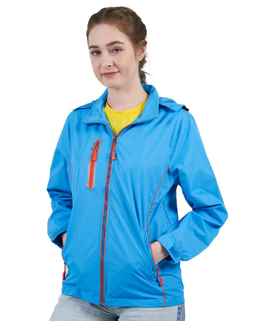 可拆帽斜紋輕量外套｜彩藍配亮橘｜<span>501-4</span>