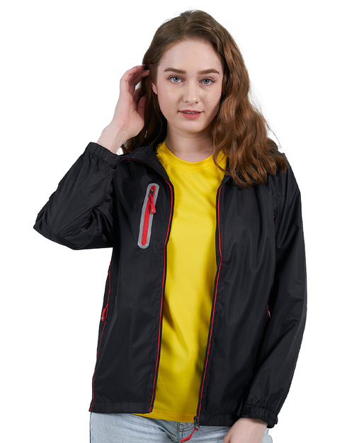 可拆帽斜紋輕量外套｜黑配紅｜<span>501-5</span>