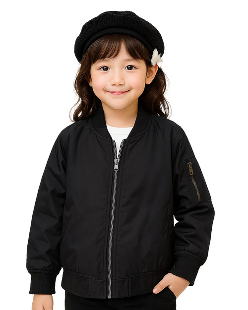 潮型彈力飛行夾克-童版-黑色<span>505-1-kid</span>