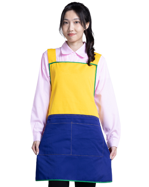 幼兒園老師圍裙/日式圍裙/訂製圍裙-黃/藍/滾綠 <span>APCAN-A-00057</span>