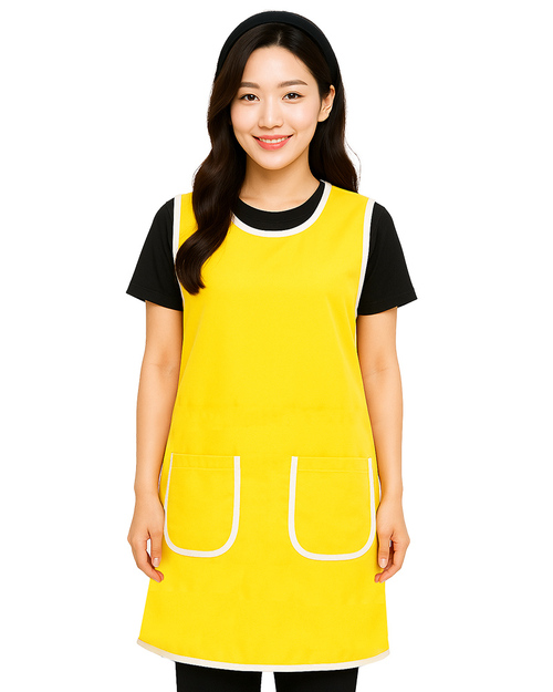 幼兒園老師圍裙/日式圍裙/訂製圍裙-桔黃<span>APCAN-A-00058</span>