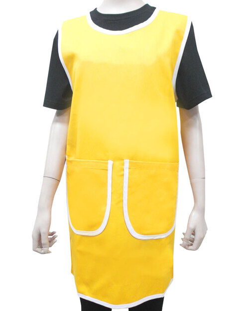 幼兒園老師圍裙/日式圍裙/訂製圍裙-桔黃<span>APCAN-A-00058</span>  |商品介紹|圍兜【訂製款】|大人圍兜 