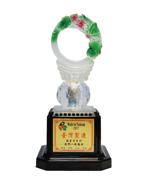 紀念獎座 水琉璃獎盃-荷花芬芳<span>CPL-011</span>  |商品介紹|獎盃/獎牌/吊牌【訂製款】|水晶獎座