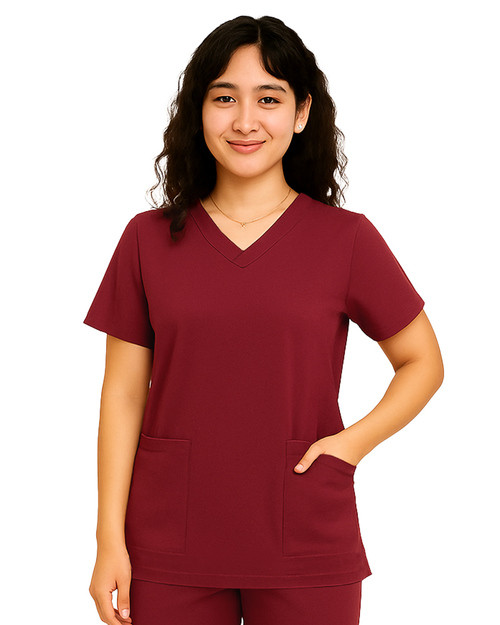 手術服/刷手服/牙醫服-V領-酒紅<span>DOCA-A02-01</span>