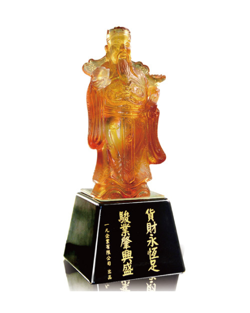 紀念獎座 琉璃獎座-財神<span>E010-02</span>  |商品介紹|獎盃/獎牌/吊牌【訂製款】|琉璃獎座
