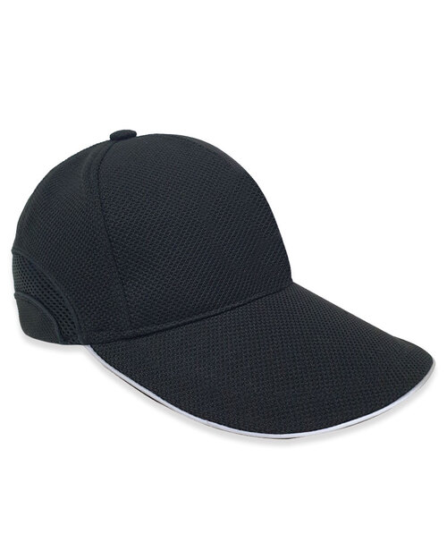 六片帽訂製/交織網布透氣帽-黑<span>H6C-B-12</span>  |商品介紹|帽子【訂製款】|帽子接片造型款【訂製款】