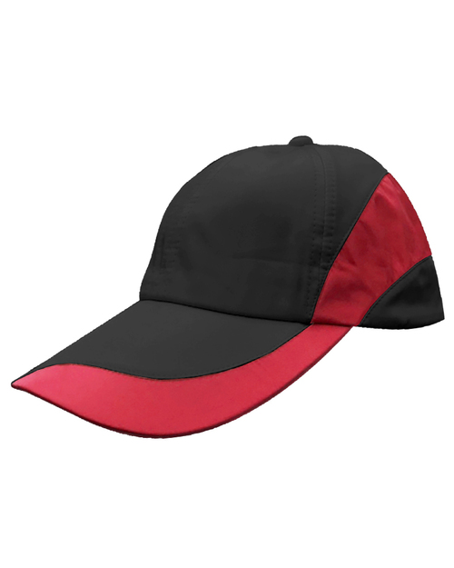 月亮眉格中點帽-黑配紅 <span>HCY-C01-05</span>  |商品介紹|帽子【現貨款】|運動造型帽