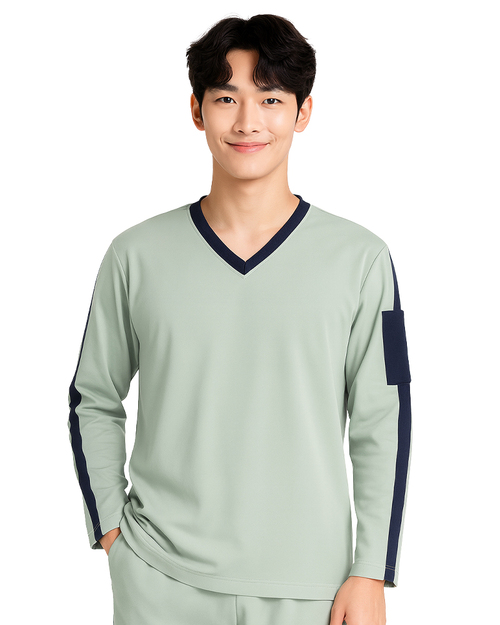 健檢服 男版 灰配丈青 <span>HELTH-M-B13</span>