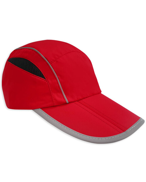 運動反光三折帽現貨扣環調節帶-紅配黑<span>HRS-A2-05</span>  |商品介紹|帽子【現貨款】|反光三折帽