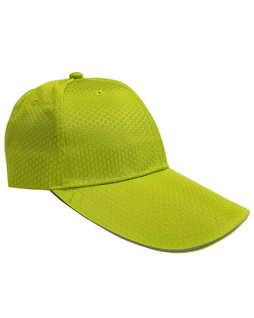 蜂網布六片帽夾反光條壓式銀釦-蘋果綠<span>HRS-A3-01</span>  |商品介紹|帽子【現貨款】|蜂網布帽