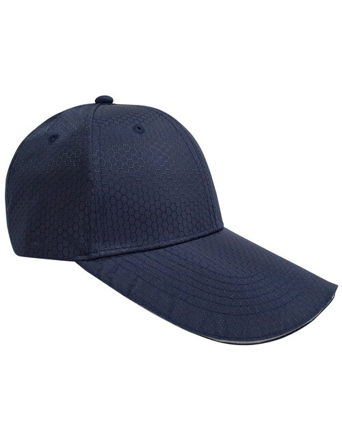 蜂網布六片帽夾反光條壓式銀釦-深藍<span>HRS-A3-02</span>  |商品介紹|帽子【現貨款】|蜂網布帽