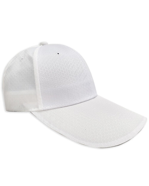 蜂網布六片帽夾反光條壓式銀釦-白<span>HRS-A3-04</span>  |商品介紹|帽子【現貨款】|蜂網布帽