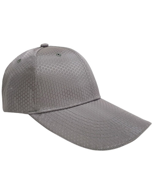 蜂網布六片帽夾反光條壓式銀釦-灰<span>HRS-A3-06</span>