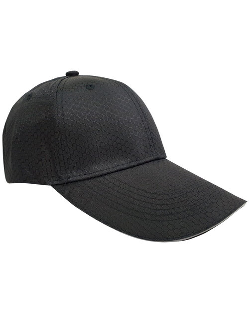 蜂網布六片帽夾反光條壓式銀釦-黑<span>HRS-A3-07</span>  |商品介紹|帽子【現貨款】|蜂網布帽