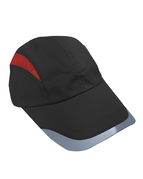 格中點反光路跑帽-黑配紅 <span>HRS-A6-02</span>  |商品介紹|帽子【現貨款】|運動造型帽