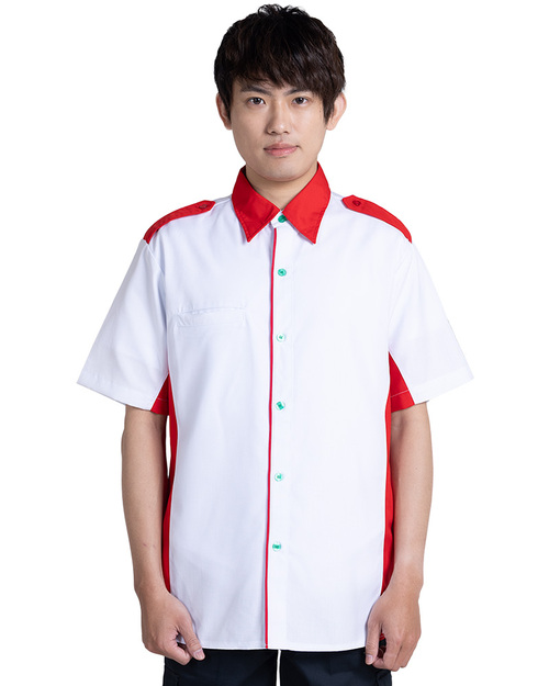 經理服短袖訂製款-白配紅 <span>MAG-A27</span>  |商品介紹|工安 職安制服/工作服/工作褲【訂製】|經理服 【訂製款】