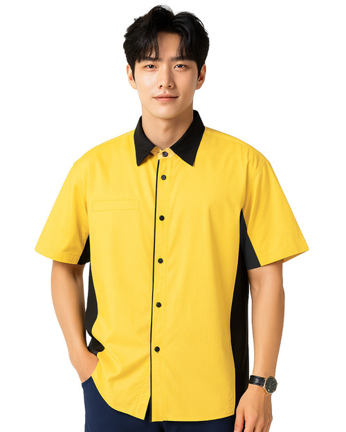 工作經理服短袖訂製款-黃配黑 <span>MAG-A29</span>  |商品介紹|工作服 / 工作褲 / 職安制服【訂製】|工作服短袖-訂製款