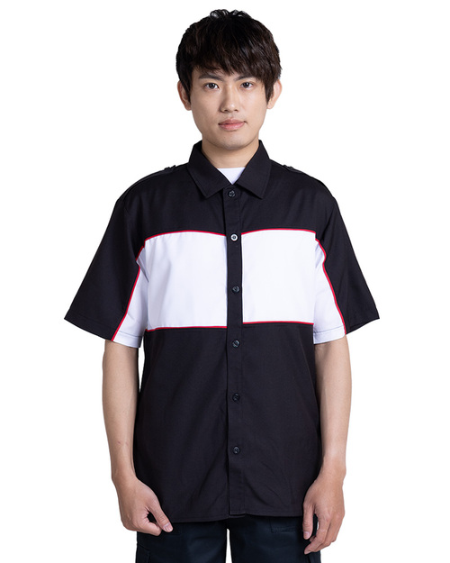 工作經理服短袖訂製款-黑配白紅 <span>MAG-A30</span>  |商品介紹|工作服 / 工作褲 / 職安制服【訂製】|工作服短袖-訂製款