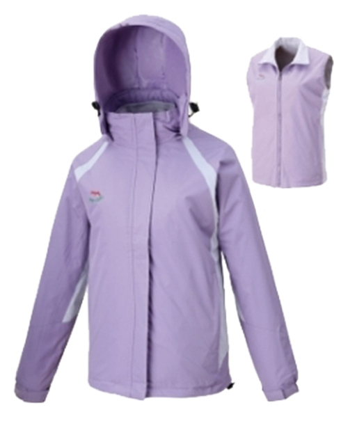 連帽三層夾克二件式 淺紫/淺灰 女版<span>P127961</span>