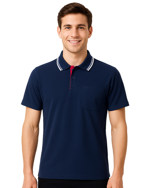 POLO衫中性訂製款｜丈青配桃紅｜<span>PCANB-P01-00480</span>