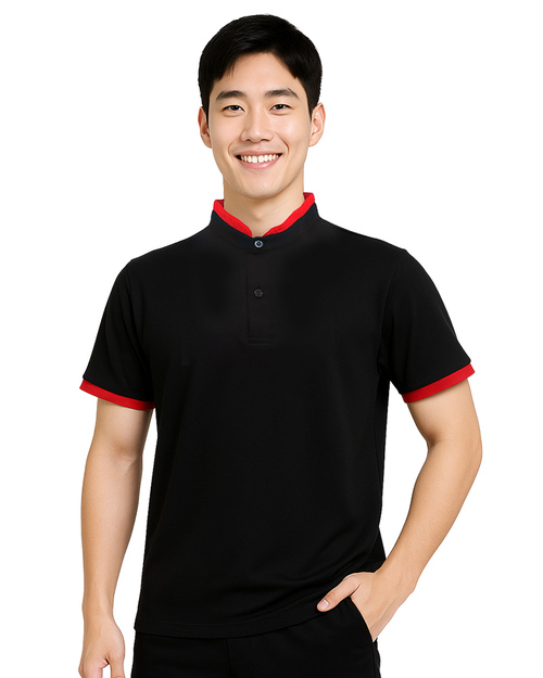 POLO衫訂製｜立領接袖｜黑配紅｜<span>PCANB-S41-00469</span>