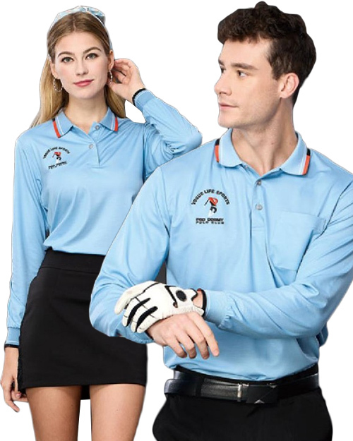 休閒POLO-天絲羅馬布-水藍 <span>男版PD-L81091女版PD-L81092</span>  |商品介紹|休閒 POLO衫【現貨款】|POLO衫 WANYU長袖【現貨款】