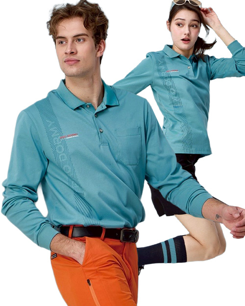 休閒POLO-冰沁棉透氣布-藍綠<span>男版PD-L81133女版PD-L81134</span>
