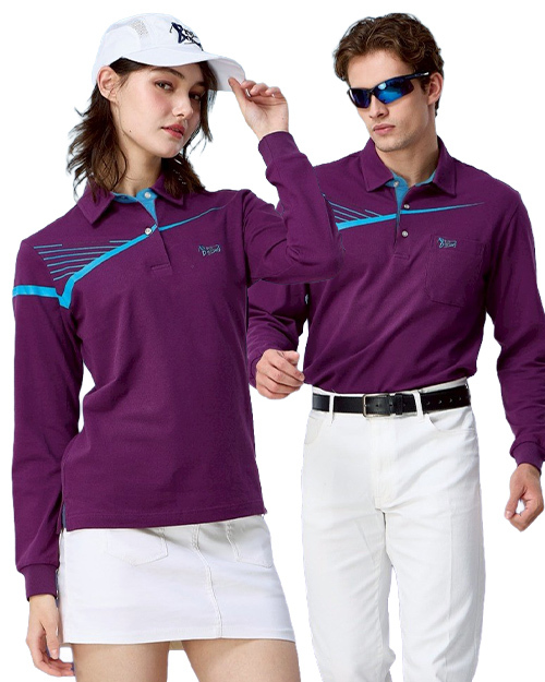 休閒POLO-奧黛爾棉拉架珠地布-紫<span>男版PD-L81135女版PD-L81136</span>