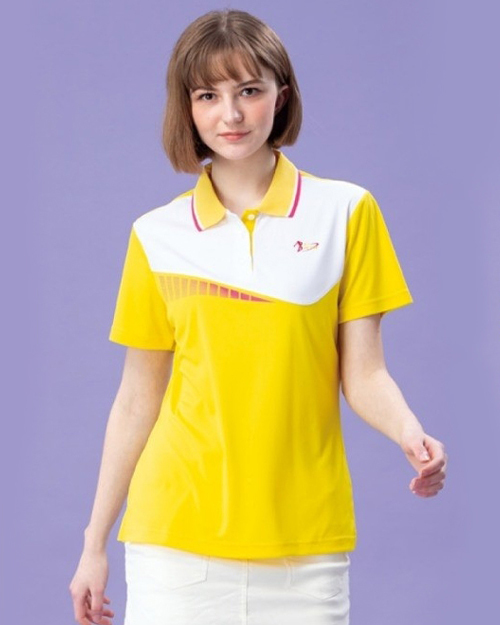 休閒POLO-3D彈力涼感排汗布-黃配白<span>男版PD-T51019女版PD-T51020</span>  |商品介紹|休閒 POLO衫【現貨款】|POLO衫 WANYU短袖【現貨款】