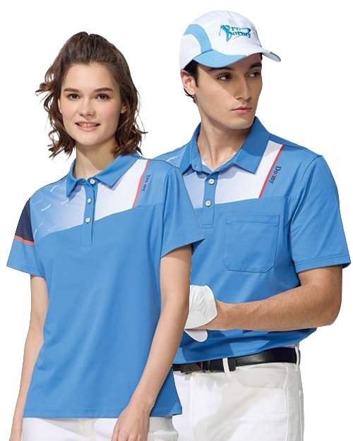 休閒POLO衫-細緻平紋雙面布-藍配白｜<span>男版PD-T61041_女版PD-T61042</span>