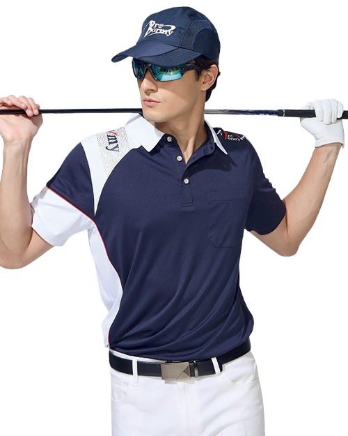 休閒POLO衫-細緻平紋雙面布-丈青配白｜<span>男版PD-T61043_女版PD-T61044</span>
