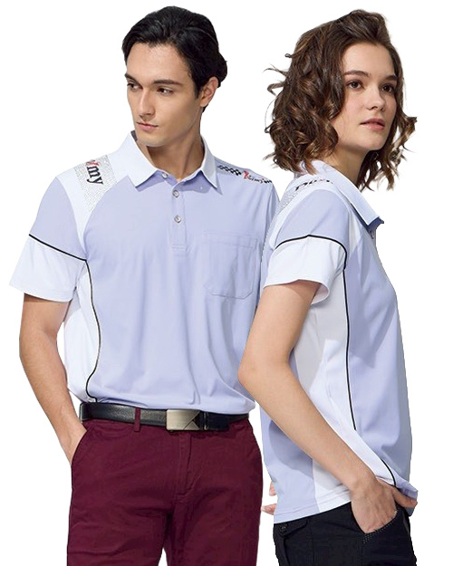 休閒POLO衫-細緻平紋雙面布-粉紫配白｜<span>男版PD-T61045_女版PD-T61046</span>
