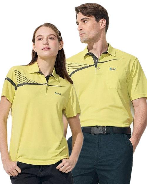 休閒POLO-冰感珠地布-黃 <span>男版PD-T81109女版PD-T81110</span>