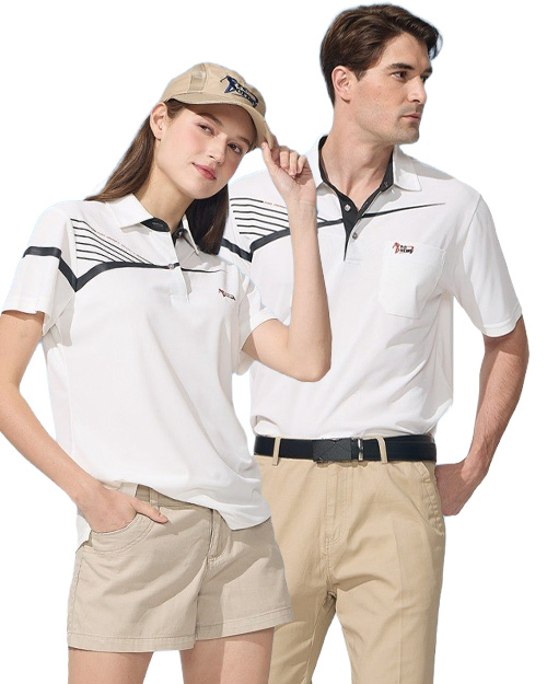 休閒POLO-冰感珠地布-白 <span>男版PD-T81111女版PD-T81112</span>